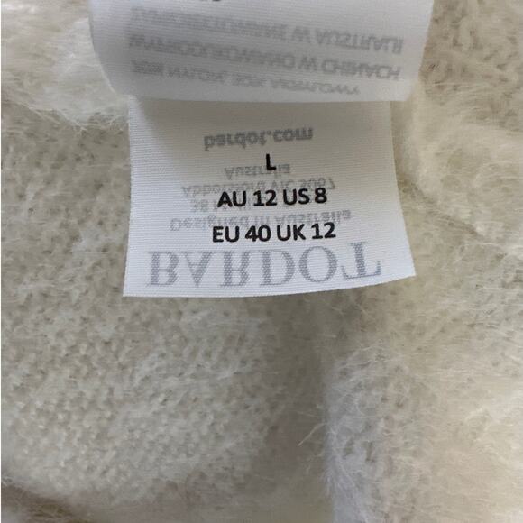 Bardot Lavinia Brushed Long Sleeve Turtleneck Sweater Midi Dress Ivory Size L - Picture 14 of 14